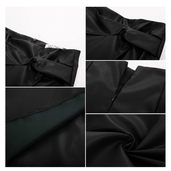 Kate Kasin Wear to Work Pencil Skirts for Women Elastic High Waist Wrap Front Si - Picture 4 of 6
